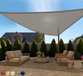 GORILLA GRIP vista frontal del toldo gris mostrando amplia sombra