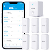 Govee pack frontal con seis sensores mostrando el conjunto y organización para monitoreo