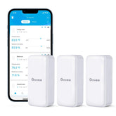 Govee H5100 frontal del paquete mostrando tres sensores y portabilidad