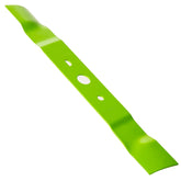 Greenworks vista frontal de la cuchilla mostrando ajuste y compatibilidad