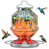 Grete Gotye bebedero frontal naranja atrae colibríes y decora jardín