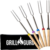 Grill Guru frente del empaque mostrando el set y beneficios duraderos