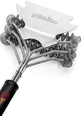 Grillaholics cepillo frontal con empaque mostrando limpieza potente