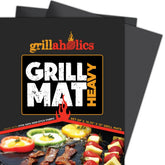 Grillaholics tapete frontal con packaging mostrando durabilidad y antiadherente