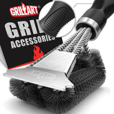 GRILLART cepillo frontal mostrando cerdas densas para limpieza eficiente