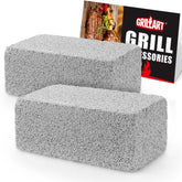 GRILLART piedra de limpieza frontal del paquete mostrando dos bloques y beneficio de limpieza profunda