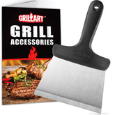 GRILLART raspador frontal del producto mostrando acabado resistente