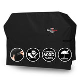 GrillTough vista frontal de la funda 72 pulgadas protegiendo parrilla