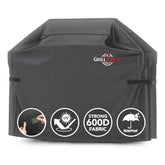 GrillTough vista frontal de la funda protegiendo parrilla grande, protección duradera
