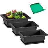 GROWNEER maceta frontal rectangular mostrando su forma y capacidad, ideal para cultivo