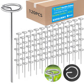 GXZKLMMY estacas 6 pulgadas frontal mostrando paquete completo y estacas alineadas, durabilidad