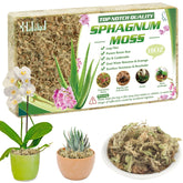 Halatool paquete frontal de musgo sphagnum que muestra cantidad y etiquetado, fácil almacenamiento