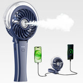 HandFan vista frontal del ventilador royal blue con diseño compacto y fresco