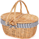 HappyPicnic frente de la cesta de mimbre, estilo vintage y elegante
