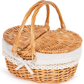 HappyPicnic vista frontal de la cesta pequeña mostrando diseño y tapa