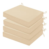 HARBOREST vista frontal del set de 4 cojines beige mostrando acabado resistente