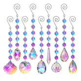 HDCRYSTALGIFTS prismas frontal mostrando el set de 9 colgantes y brillo