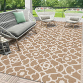 HEBE alfombra exterior 5x8 vista frontal resistente y decorativa