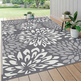 HEBE alfombra frontal mostrando patrón floral y acabado resistente