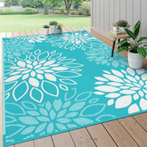 HEBE alfombra frontal mostrando diseño floral y ventaja decorativa
