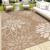 HEBE vista frontal de la alfombra 8'x10' con diseño floral y protección duradera