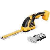 HEINPRO cortasetos frontal mostrando diseño compacto y compatibilidad DEWALT para ahorro