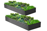 Henshwon frente de la jardinera doble mostrando capacidad y acabado resistente