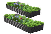 Henshwon vista frontal de la jardinera negra con gran espacio de cultivo
