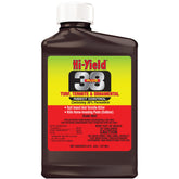 Hi-Yield envase frontal mostrando etiqueta y capacidad 8 oz para control exterior