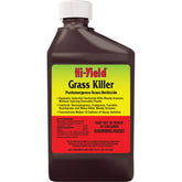 Hi-Yield botella de 16 oz vista frontal con etiqueta clara y rendimiento 16 galones