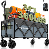 HIKEMOON vista frontal del carrito azul y gris, transporte estable