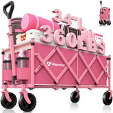 HIKEMOON vista frontal del carro rosa mostrando capacidad y acceso fácil