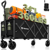 HIKEMOON vista frontal del carro plegable con gran capacidad y fácil carga