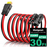 Hiutgowt cable XT60 frente mostrando longitud y conectores, conecta con confianza