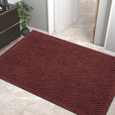 HIYARD felpudo frontal 60x36 rojo mostrando diseño y borde de goma para retener suciedad