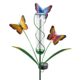 HOBYLUBY pluviómetro frontal con mariposa realza jardín y mide lluvia