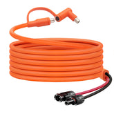 Hoeine adaptador MC4 a DC vista frontal mostrando conectores robustos y conexión segura