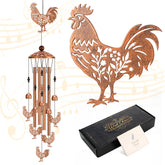 Hoemwarm vista frontal de la campana con figura de gallina, aporta encanto rústico