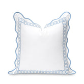 Hofdeco Premium frontal con bordado begonia celeste, acento decorativo elegante