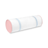 Hofdeco Premium funda frontal mostrando rayas bordadas y color azul baby para estilo costero