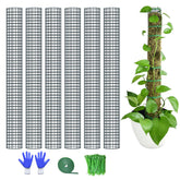 HOLANHING paquete frontal con seis postes metálicos resistentes para soporte de plantas