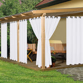 HolidayIdeas vista frontal del empaque mostrando las seis cortinas y dimensiones