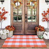 Homydecor alfombra frontal naranja y blanco añade bienvenida cálida