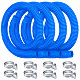 Homyplaza mangueras pack frontal mostrando 4 mangueras y 8 abrazaderas para reemplazo rápido
