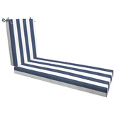 Honeycomb cojín frontal mostrando diseño Heritage Cabana azul y blanca, ideal para renovar exteriores