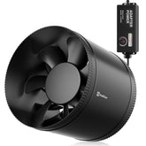 Ventilador Hon&Guan 8" frontal mostrando diseño compacto y ahorro energético