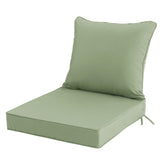 Honorbox vista frontal del cojín 24x24 con tono verde salvia que renueva asientos