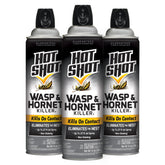 HOT SHOT aerosol frente del paquete muestra protección rápida