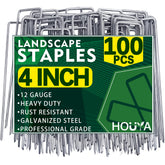 houya paquete frontal mostrando 100 grapas galvanizadas y beneficios de durabilidad