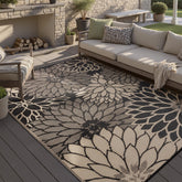 HUGEAR alfombra frontal 5x8 marrón floral, aporta estilo duradero